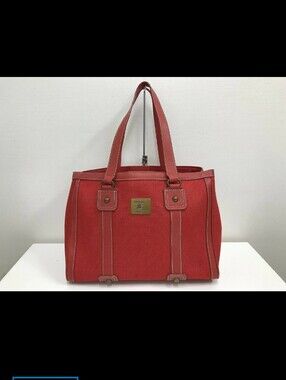 Vintage Burberry Blue Label Red Canvas Tote Bag